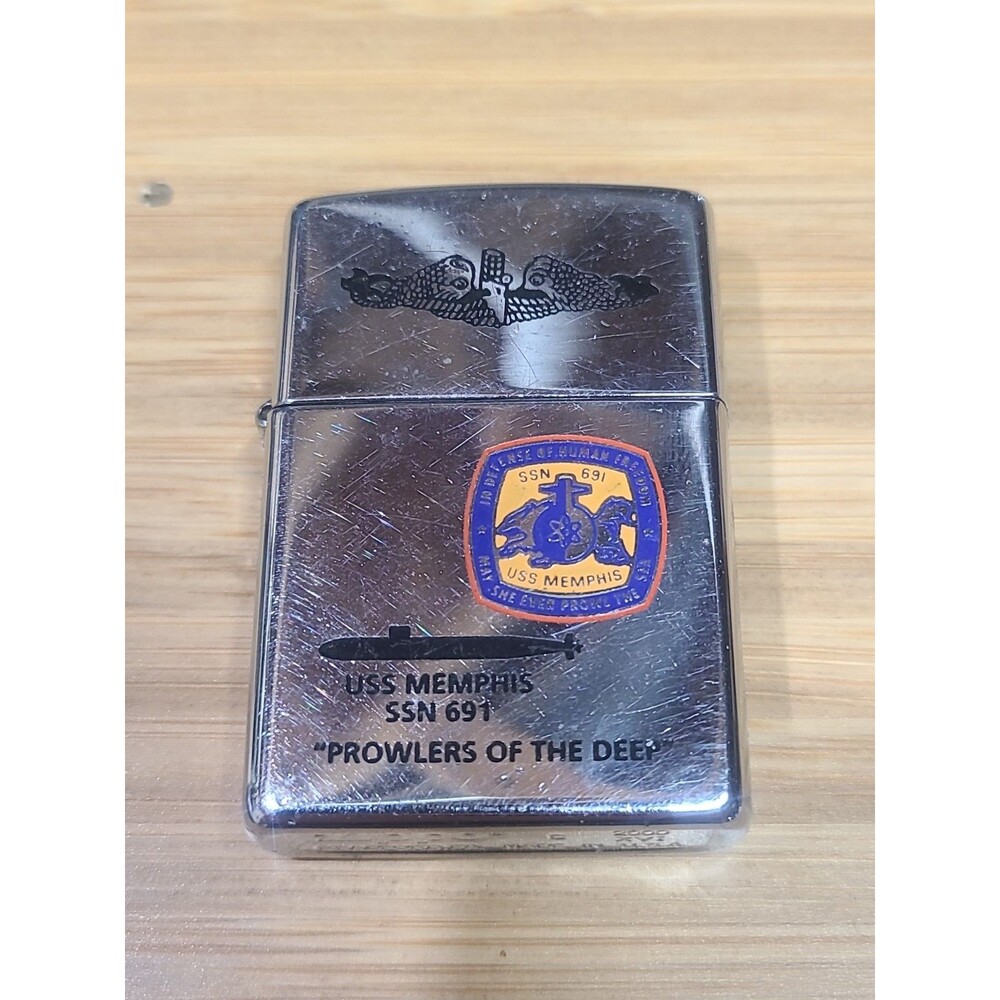 Vintage ZIPPO C XVI 2000 Lighter. USS Memphis SSN 691 Custom Engraving